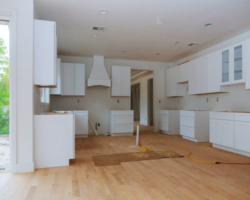 Home improvement remodel modern kitchen interior cabinet